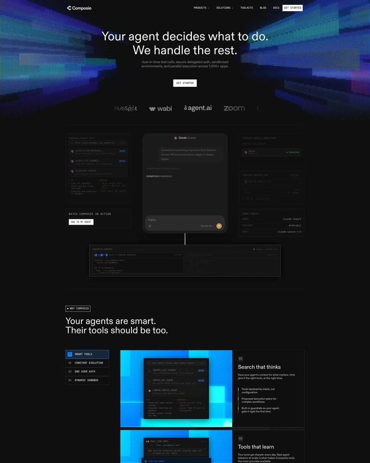 Composio Landing page (Home Desktop)