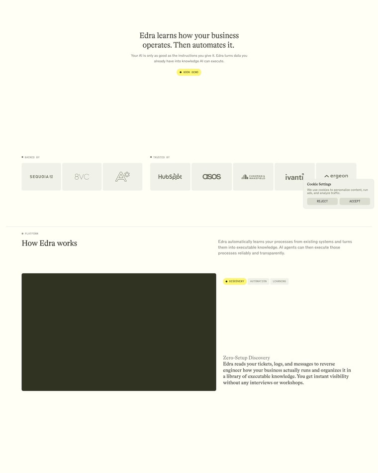Edra Landing page (Home Desktop)