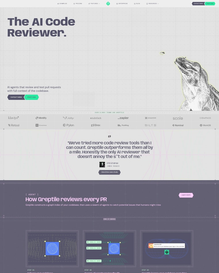 Greptile Landing page (Home Desktop)