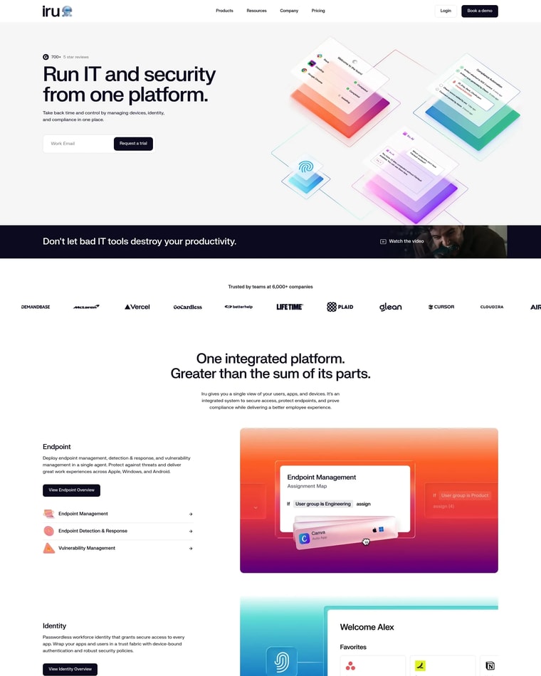 Iru Landing page (Home Desktop)