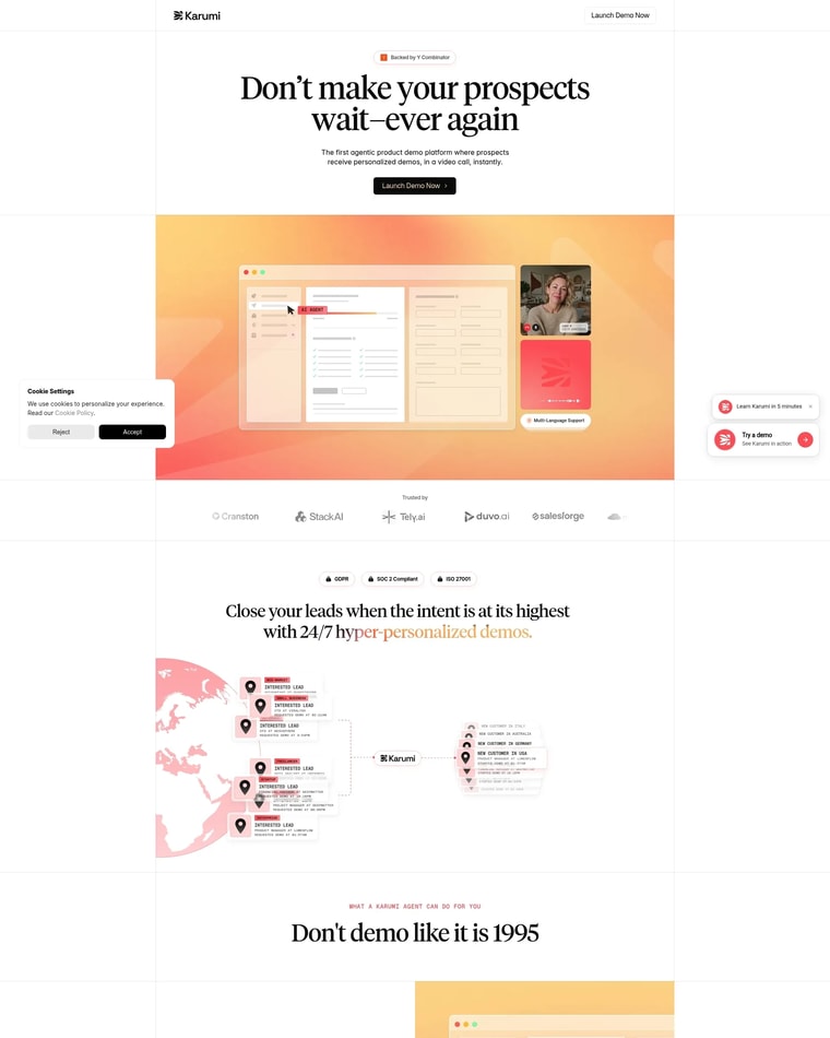 Karumi Landing page (Home Desktop)