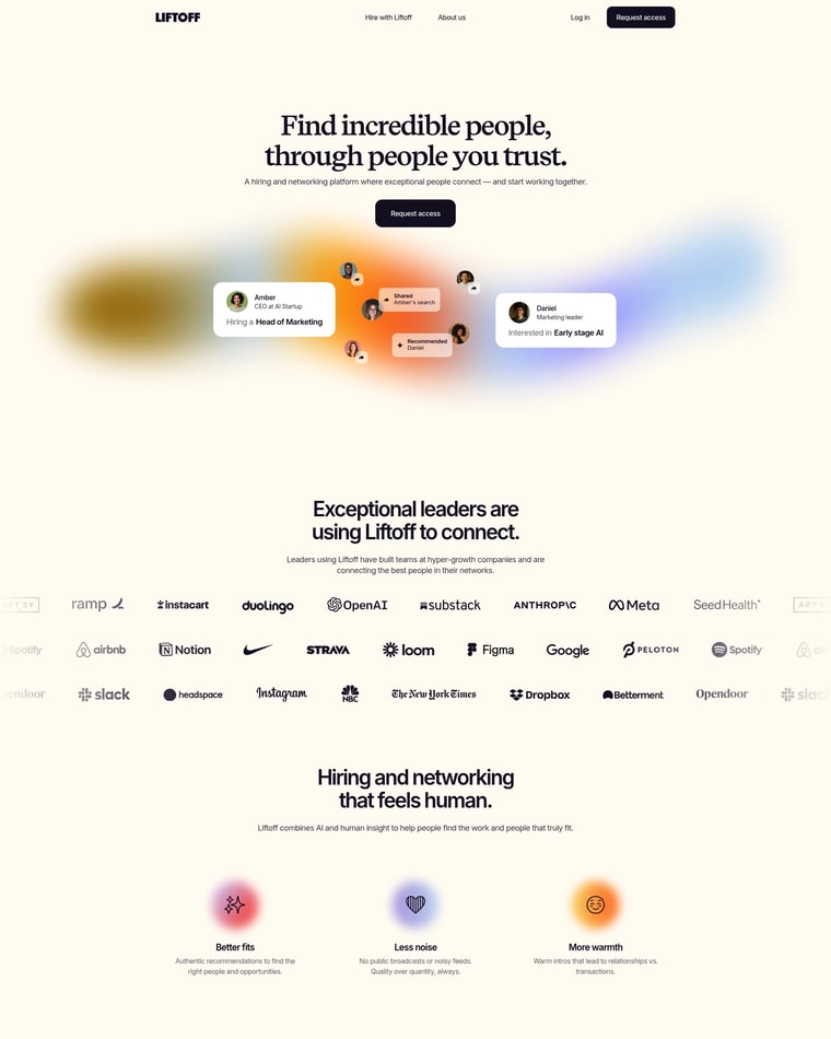 Liftoff Landing page (Home Desktop)