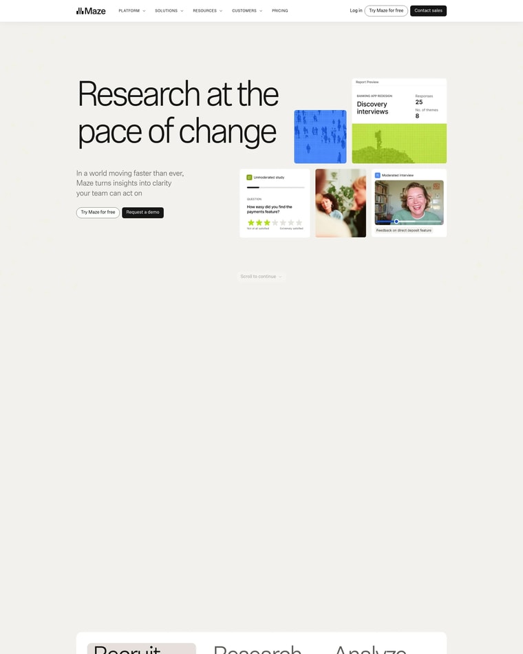 Maze Landing page (Home Desktop)