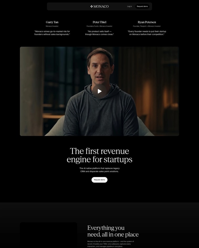 Monaco Landing page (Home Desktop)