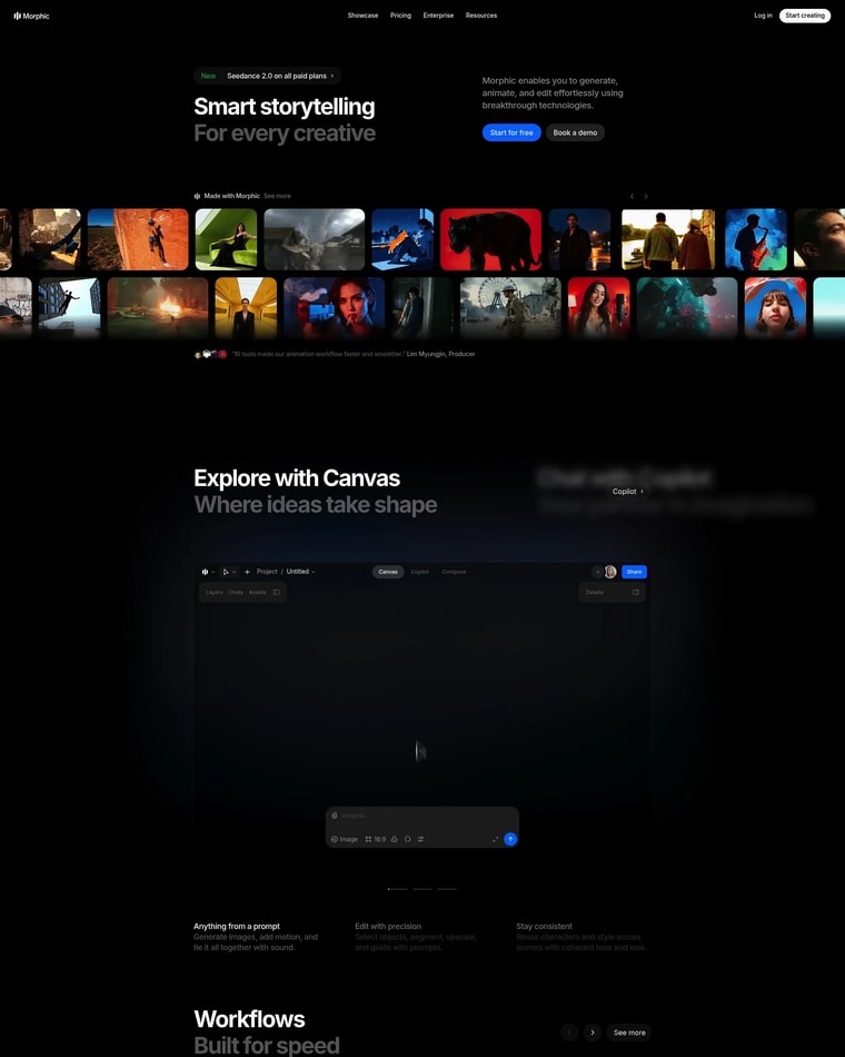 Morphic Landing page (Home Desktop)