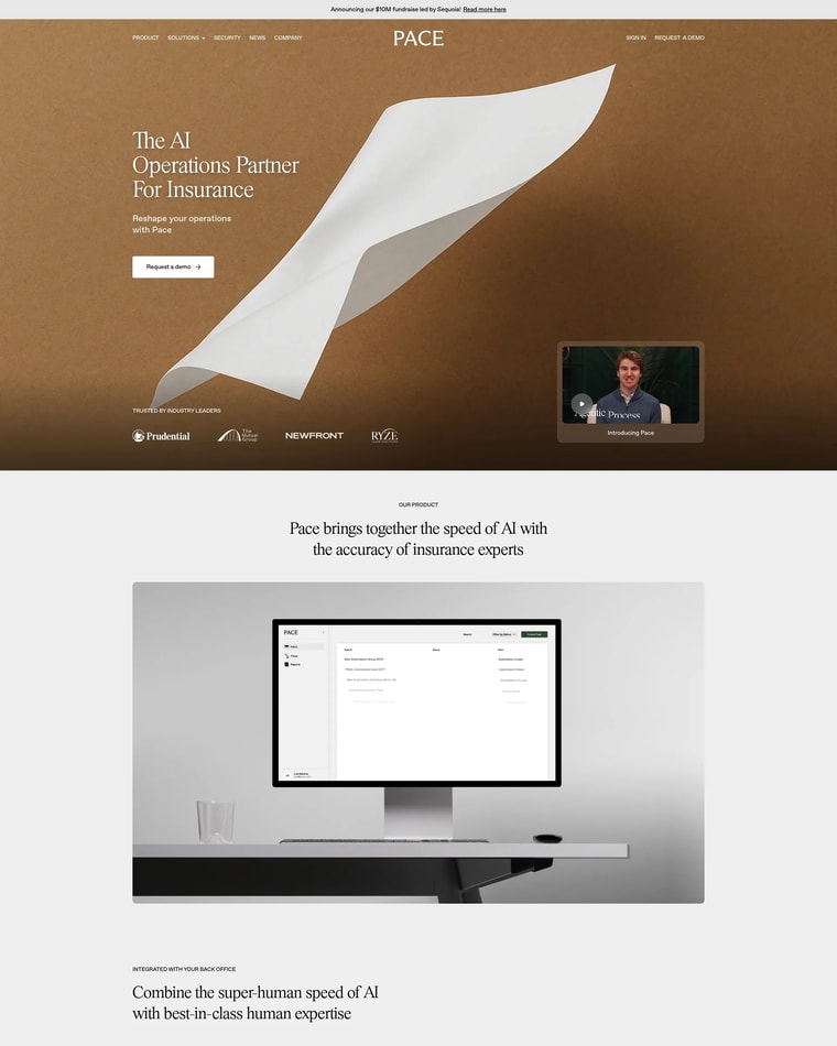 Pace Landing page (Home Desktop)