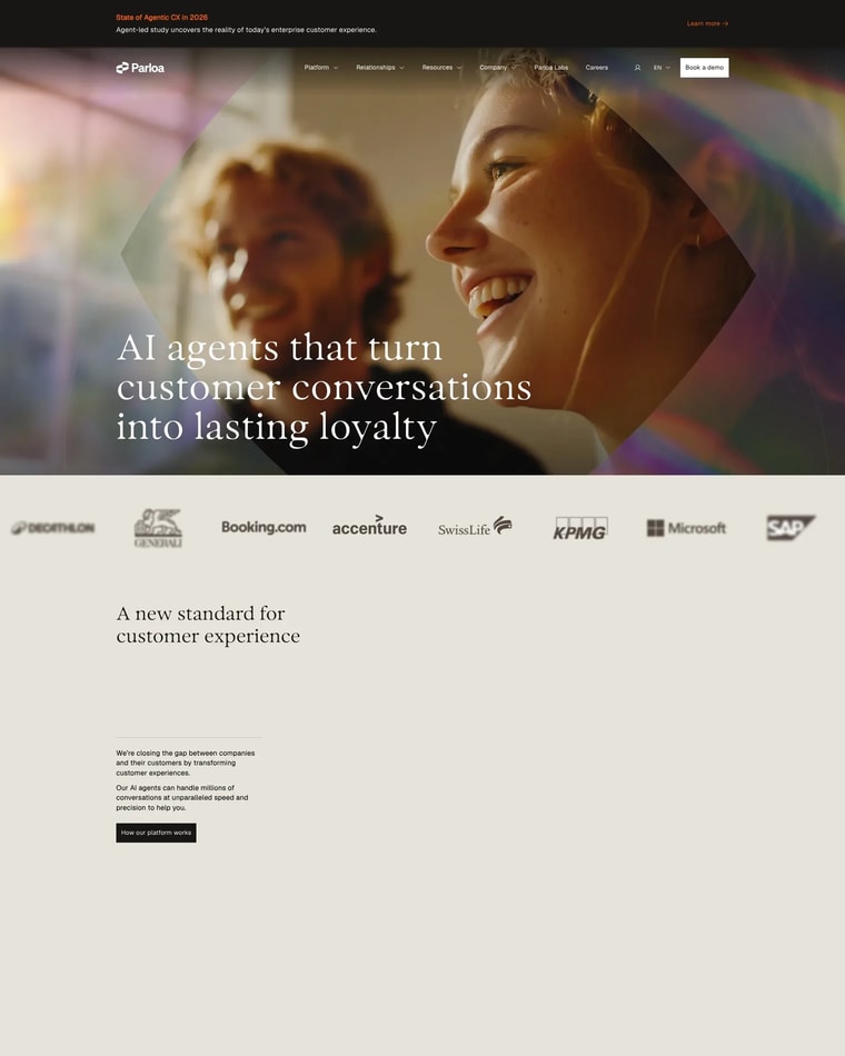 Parloa Landing page (Home Desktop)