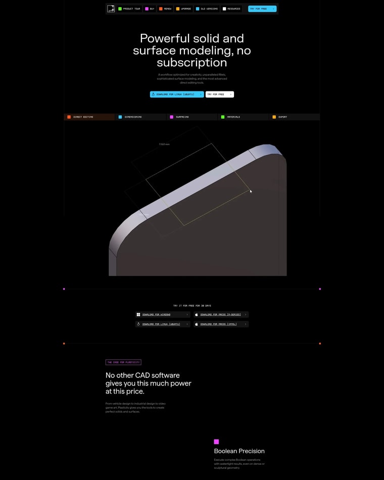 Plasticity Landing page (Home Desktop)