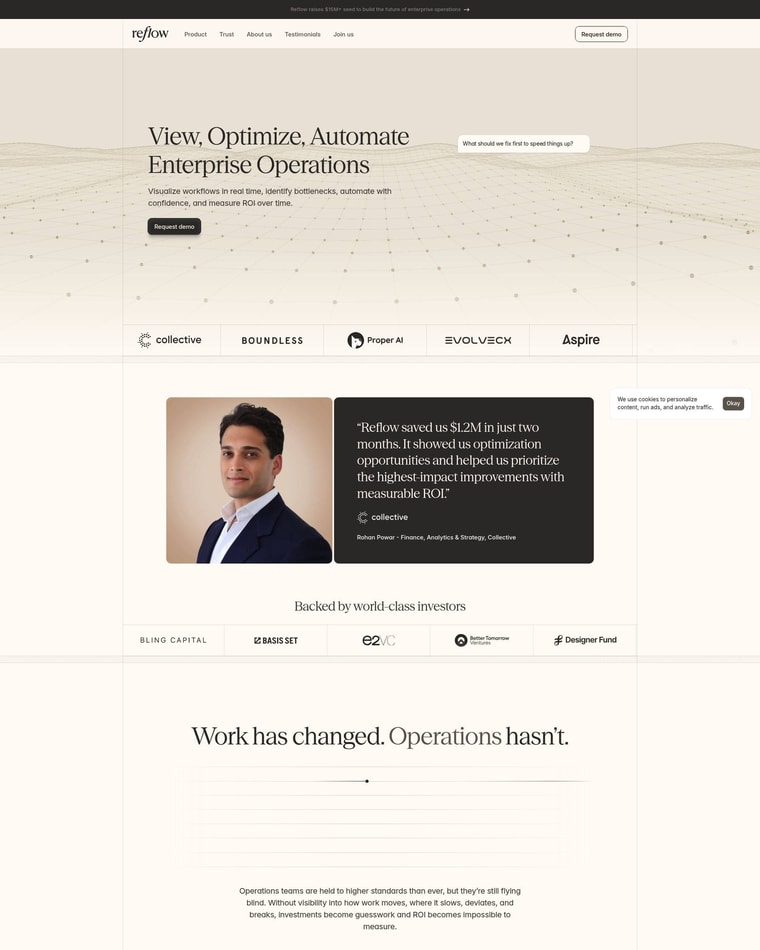 Reflow Landing page (Home Desktop)