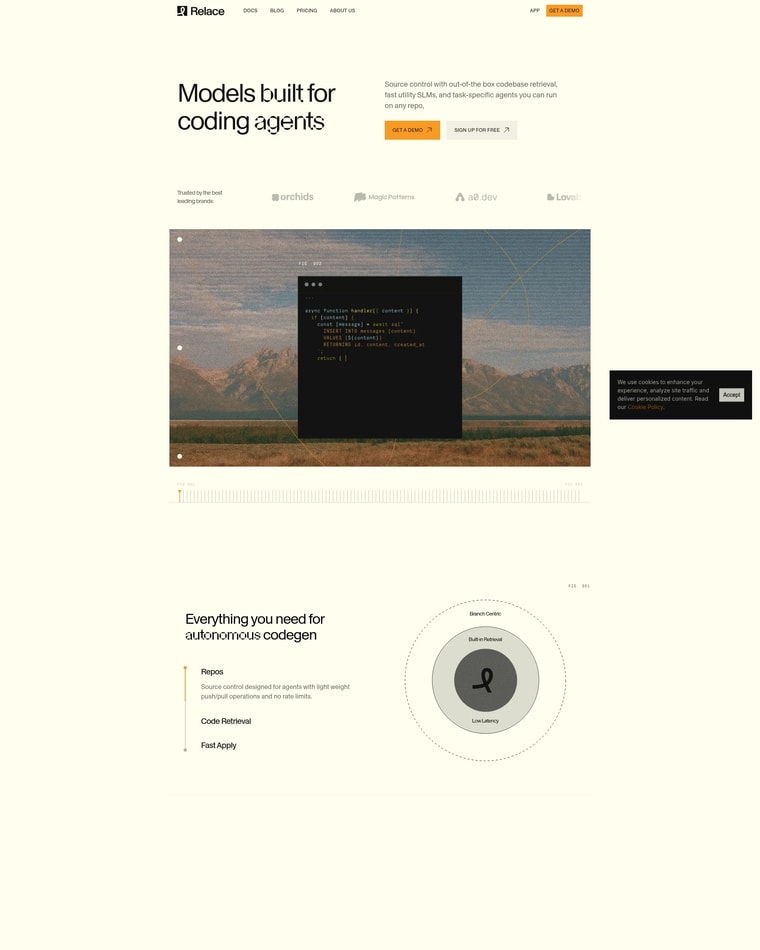 Relace Landing page (Home Desktop)