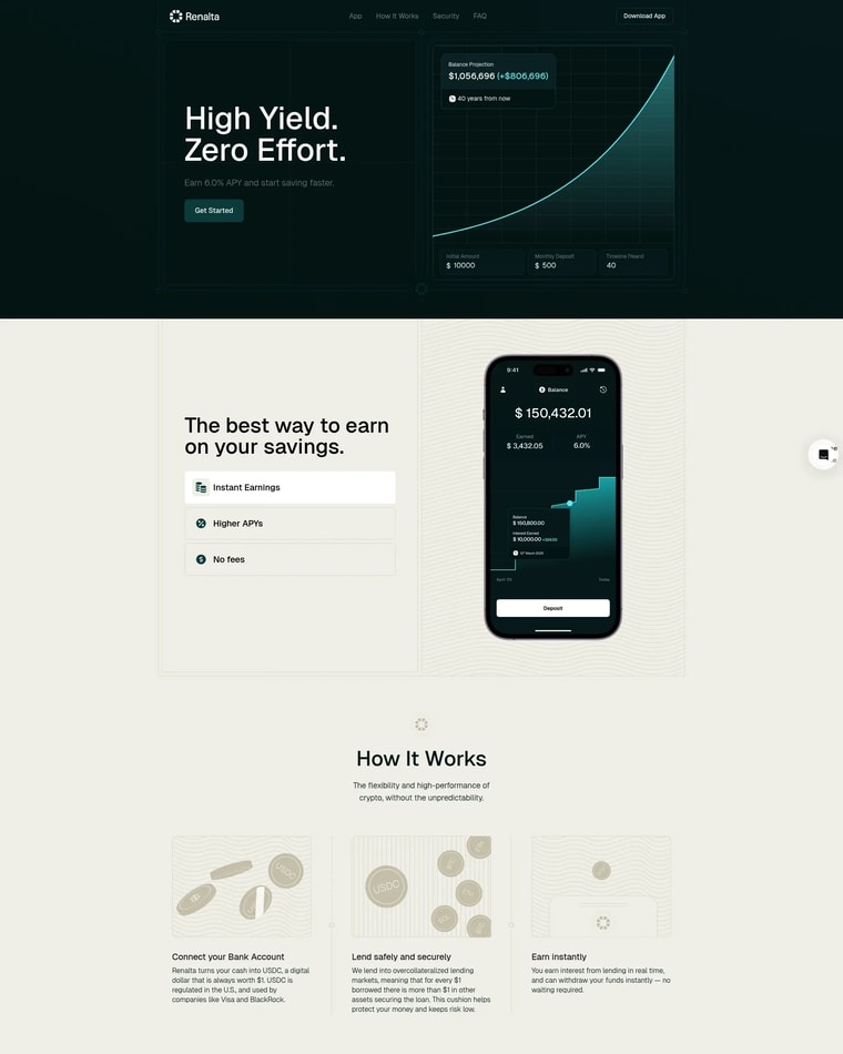Renalta Landing page (Home Desktop)