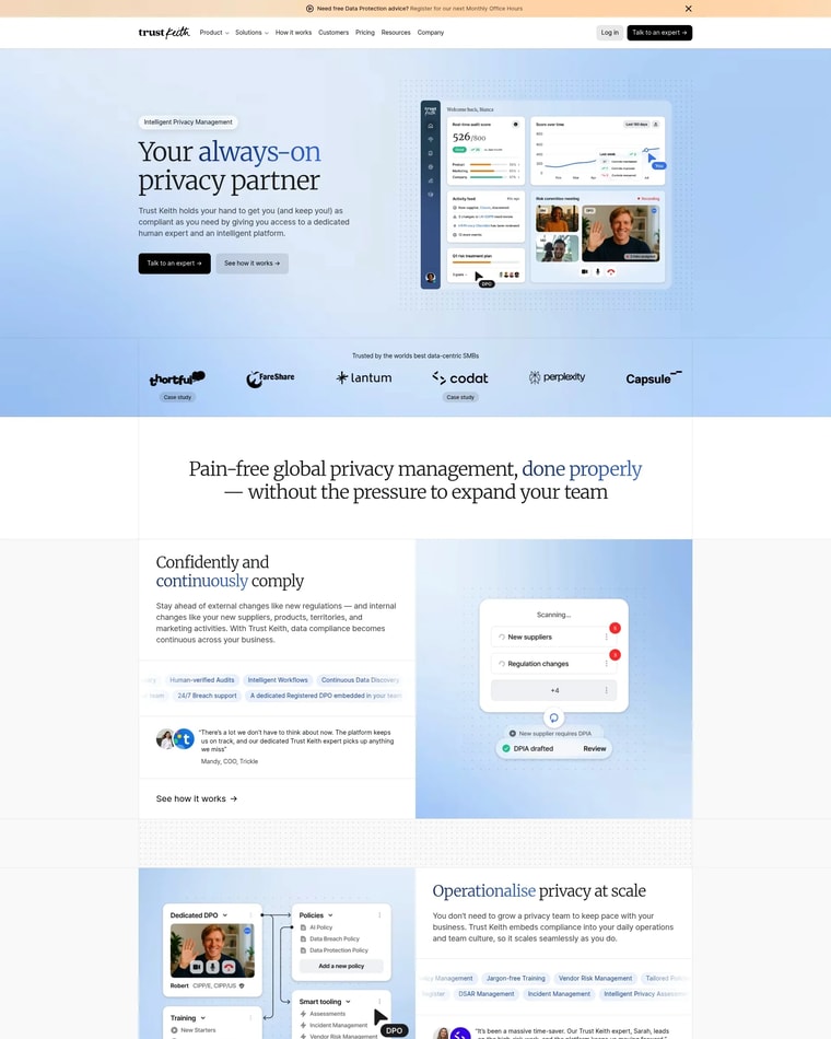 Trust Keith Landing page (Home Desktop)