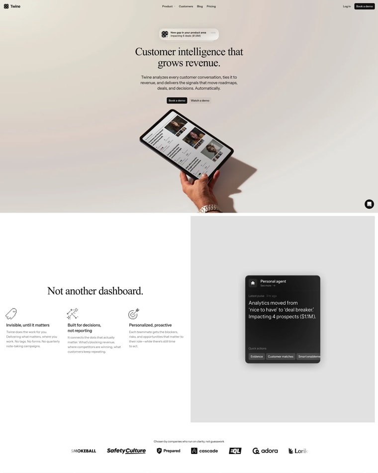 Twine Landing page (Home Desktop)